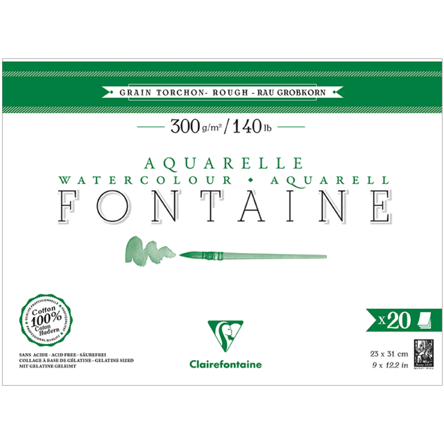 Fontaine Akvarellblock Rough 23x31 cm 300g