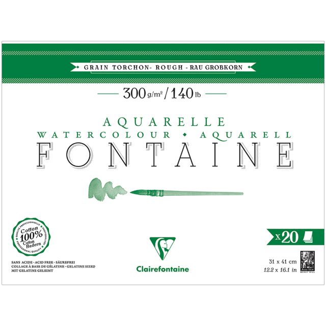 Fontaine Akvarellblock Rough 31x41 cm 300g