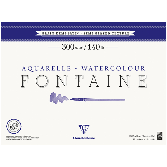 Fontaine Akvarellblock Semi-Glazed 36x48 cm 300g