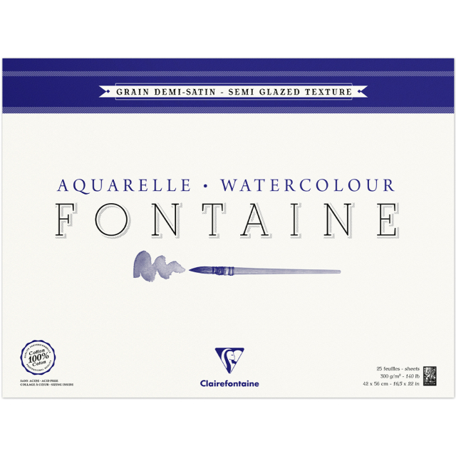 Fontaine Akvarellblock Semi-Glazed 42x56 cm 300g