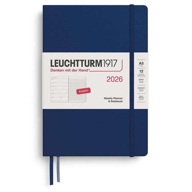 Kalender Weekly Planner & Notebook 2026 A5 Navy