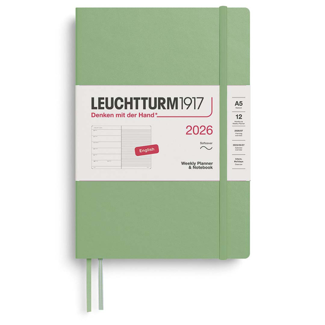 Kalender Weekly Planner & Notebook 2026 A5 Soft Cover Sage
