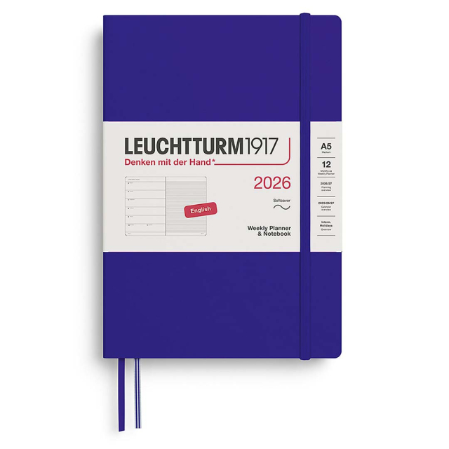 Kalender Weekly Planner & Notebook 2026 A5 Soft Cover Ink