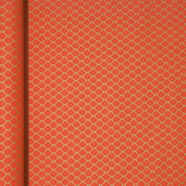 Presentpapper 35cm x 5m Kraft Red Flowers