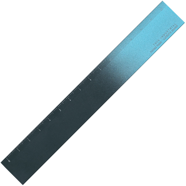Linjal Aluminium 15 cm Black/Turquoise