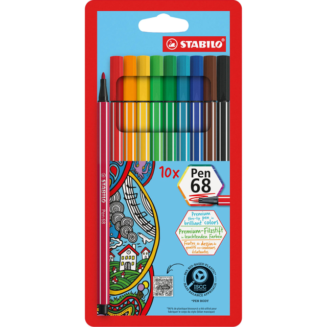 Pen 68 Fiberpenna 10-pack