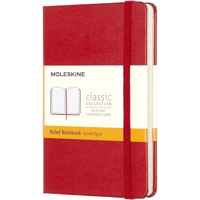 Classic Hard Cover Notebook Pocket Red