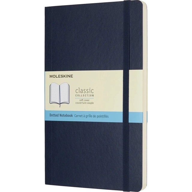 Classic Soft Cover Notebook Large Blue Dotted