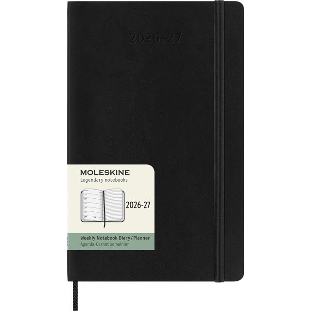 Kalender 18M WeekNote Soft Cover Large Black