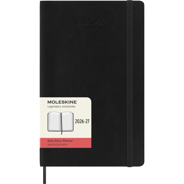 Kalender 18M Daily Soft Cover Large Black