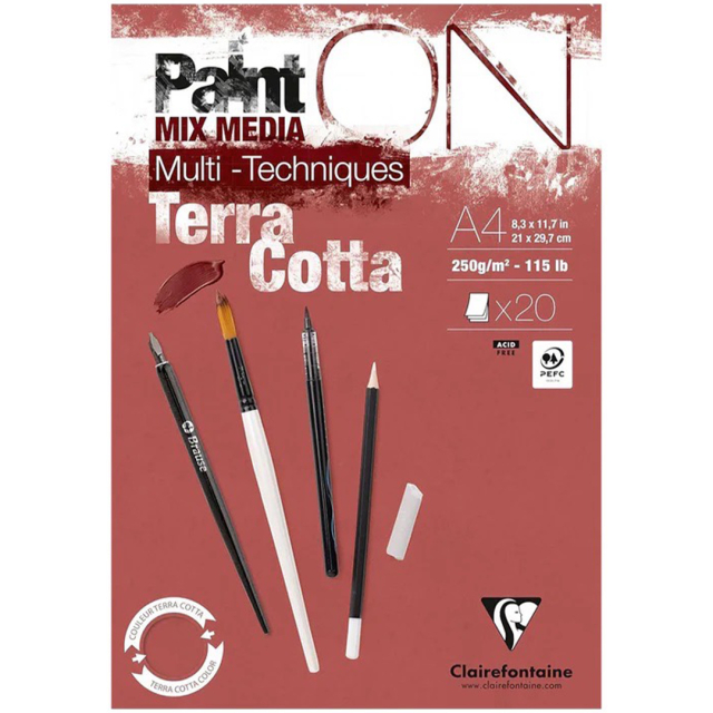 Paint'ON Konstnärsblock Terracotta A4