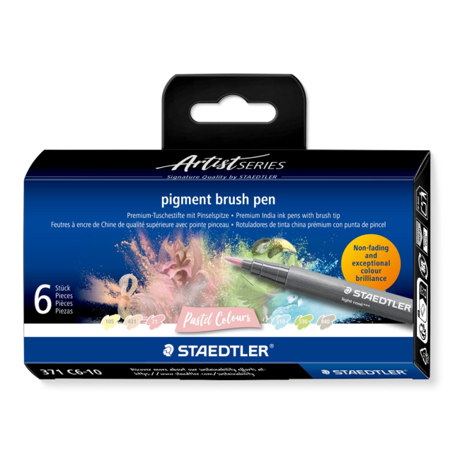 Pigment Arts Brush Pen 6-set Pastel
