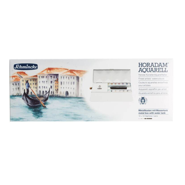 Horadam Aquarell Half Pans 12-set + watertank