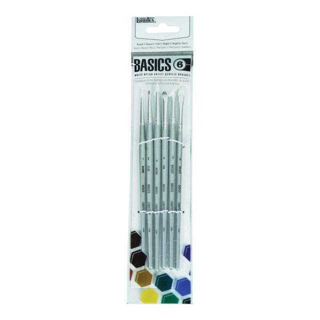 Syntetpensel Akryl Short Handle 6-pack