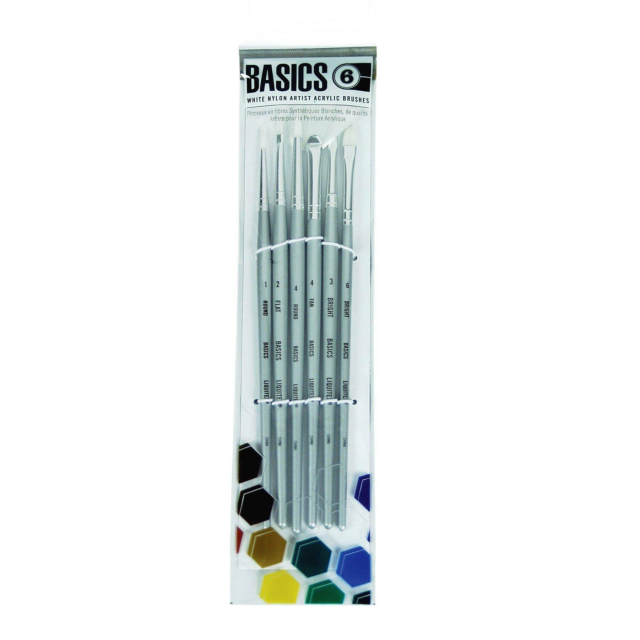Syntetpensel Akryl Short Handle 6-pack