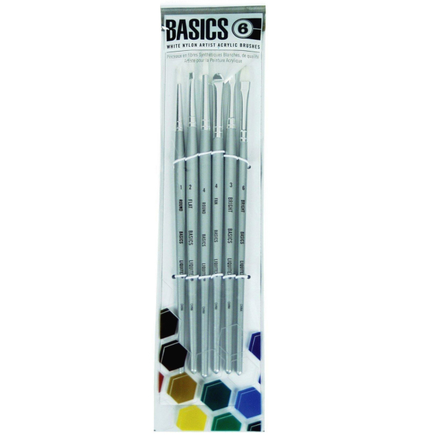 Syntetpensel Akryl Short Handle 6-pack