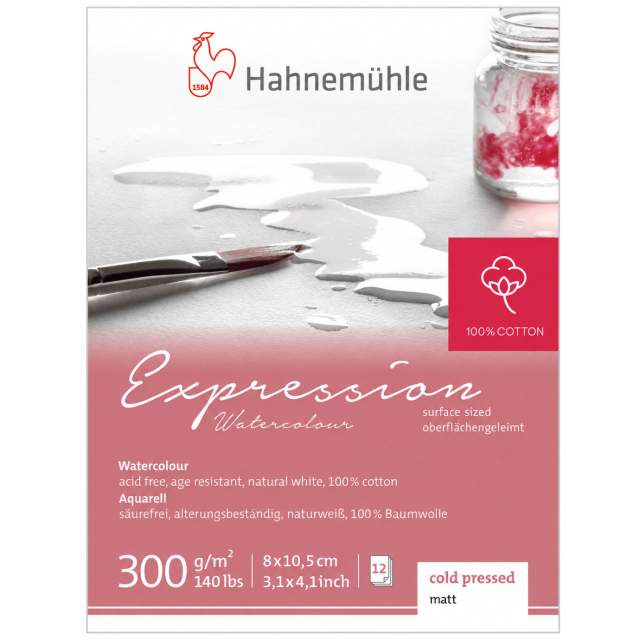 Akvarellpapper Expression 300 g Matt 8 x 10,5 cm