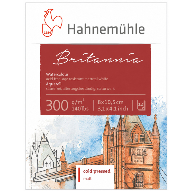 Akvarellpapper Britannia 300 g Matt 8 x 10,5 cm