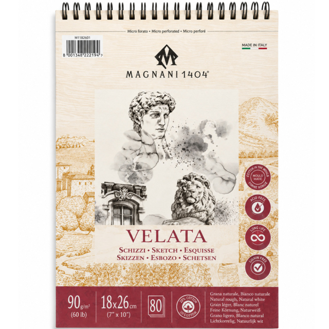 Skissblock Spiral Velata 90g 18x26 cm