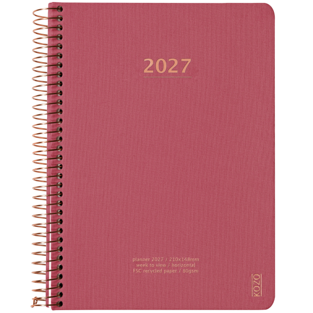 Kalender 2027 A5 Weekly Guava Pink