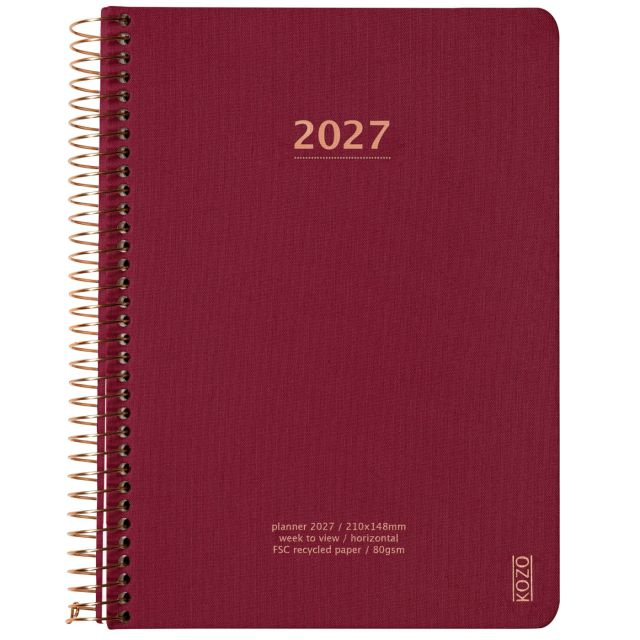 Kalender 2027 A5 Weekly Berry