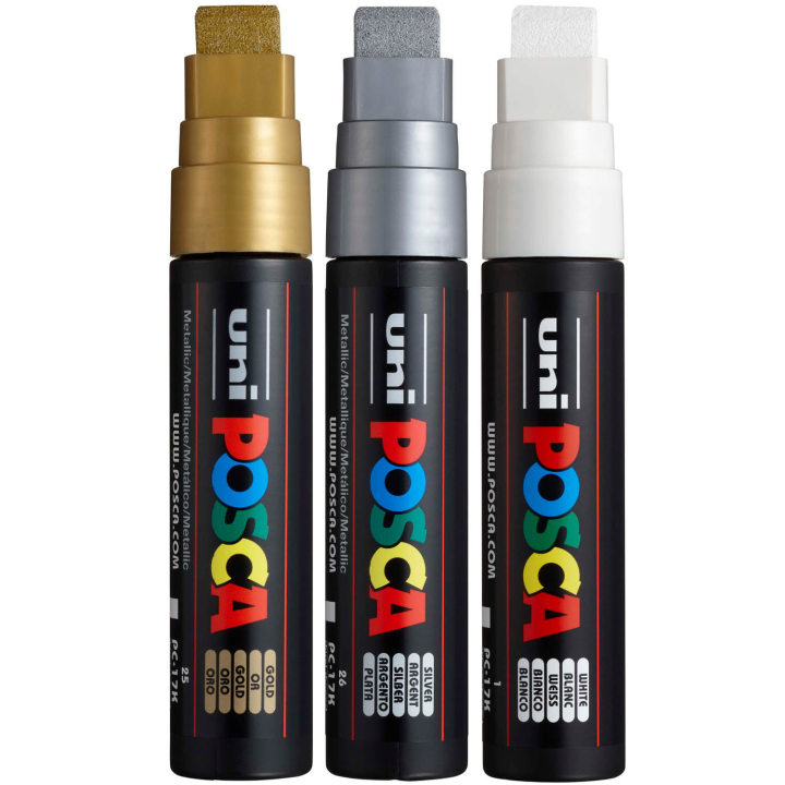 PC-17K Metallic 3-set i gruppen Pennor / Konstnärspennor / Illustrationsmarkers hos Pen Store (poscaPC17K_set)