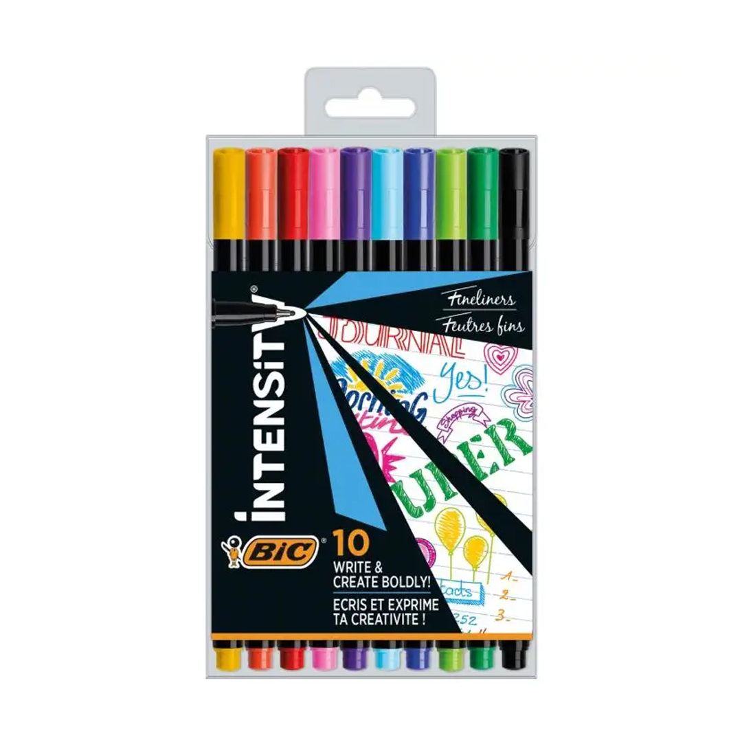 BIC Intensity Fineliner 10-set | Pennor - Skriva - Fineliners | HobbyPyssel