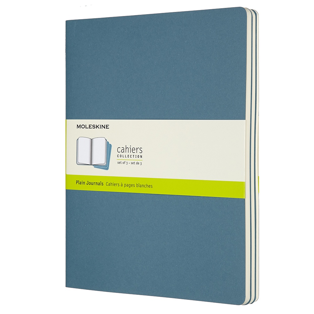 Moleskine Cahier Notebook XL Brisk Blue Olinjerad