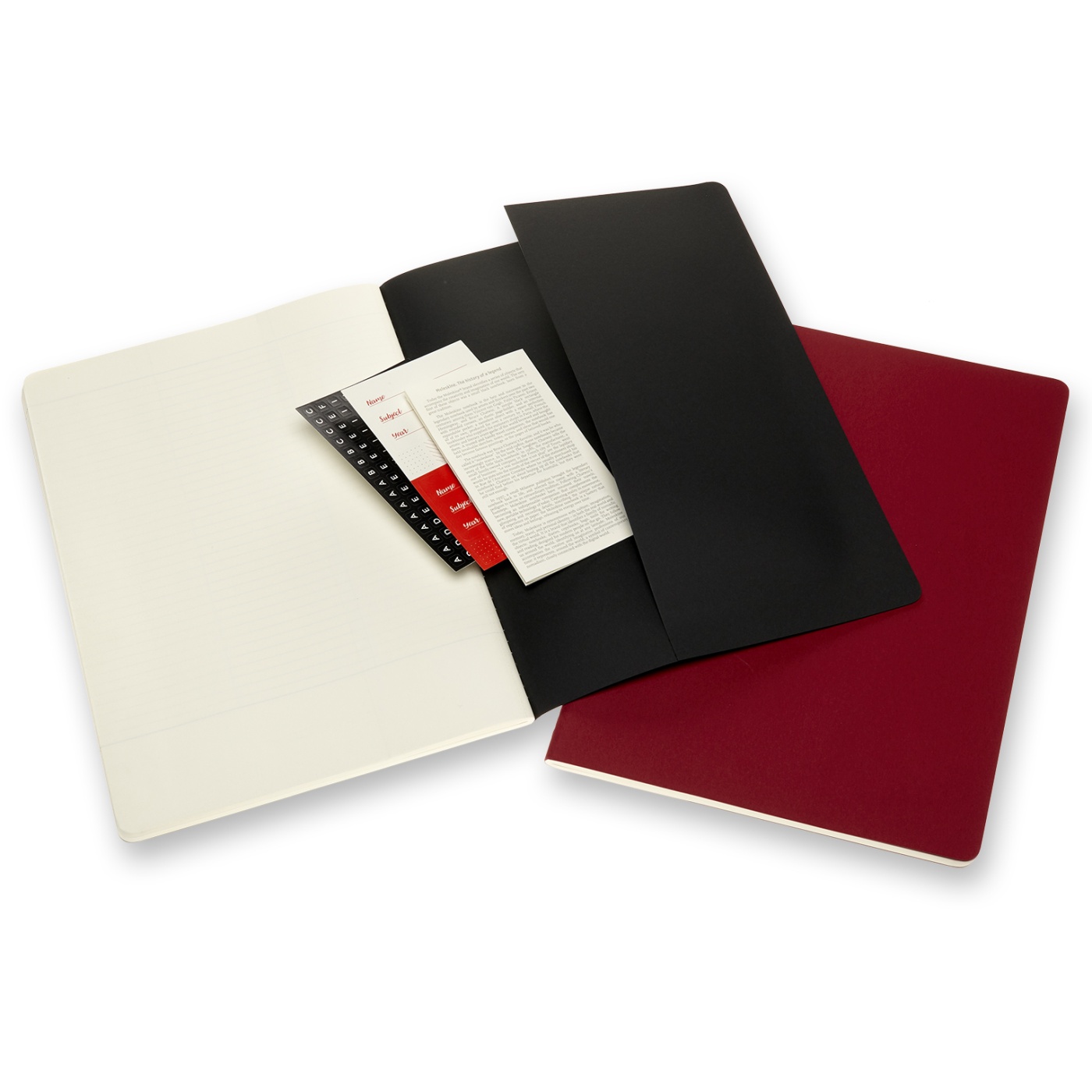 Cahier Subject A4 Black/Red Ruled i gruppen Papper & Block / Skriva och anteckna / Skrivblock och häften hos Pen Store (100337)