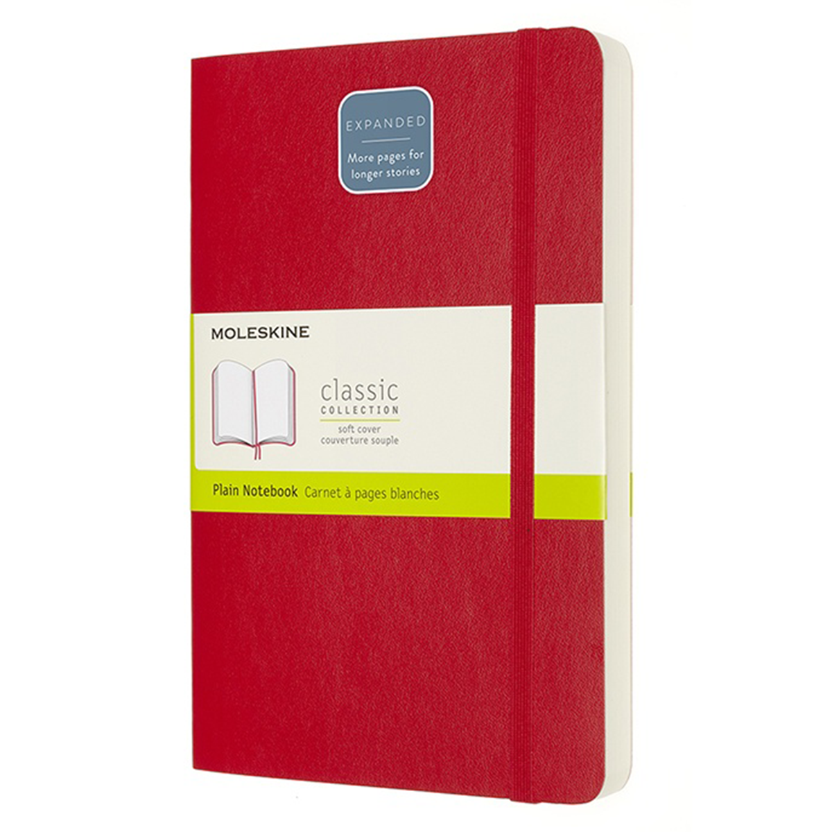 Moleskine Classic Soft Cover Notebook Expanded Red Linjerad