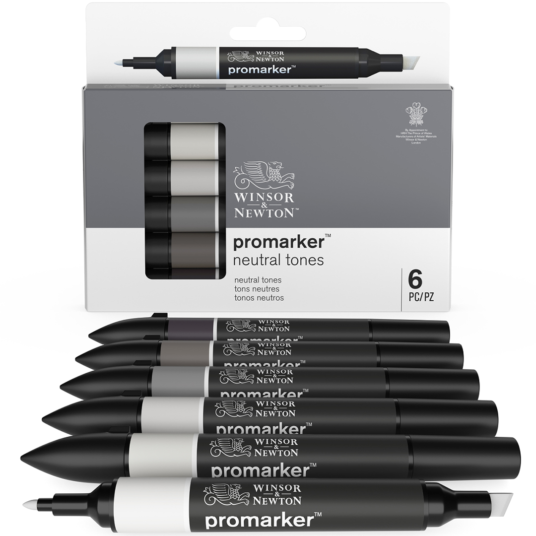 ProMarker 6-set Neutral Grey tones i gruppen Pennor / Konstnärspennor / Tuschpennor hos Pen Store (100541)