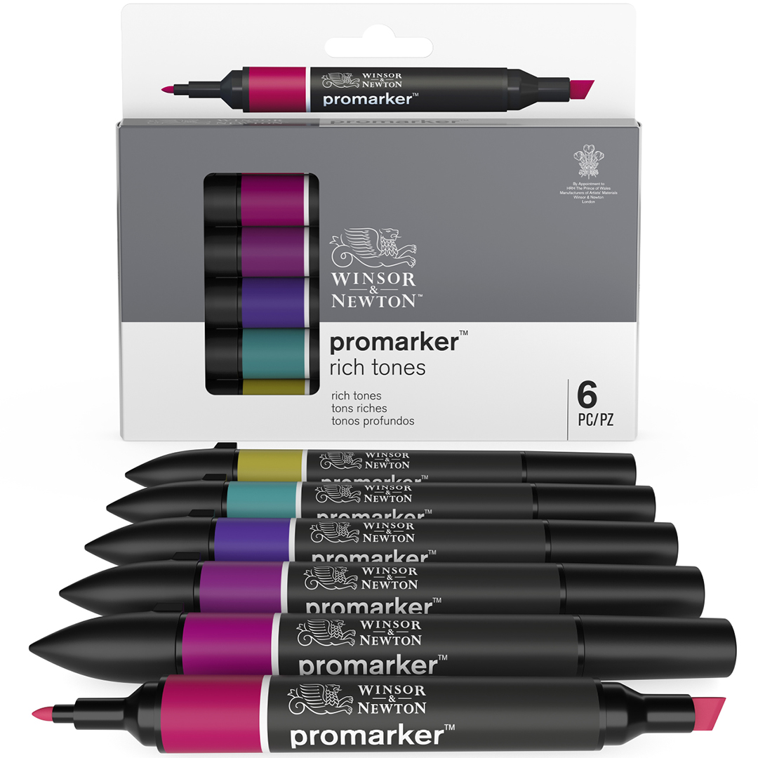 Promarker 6-set Rich tones i gruppen Pennor / Konstnärspennor / Tuschpennor hos Pen Store (100543)