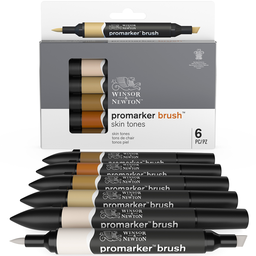 Promarker Brush 6-set Skin Tones i gruppen Pennor / Konstnärspennor / Penselpennor hos Pen Store (100553)