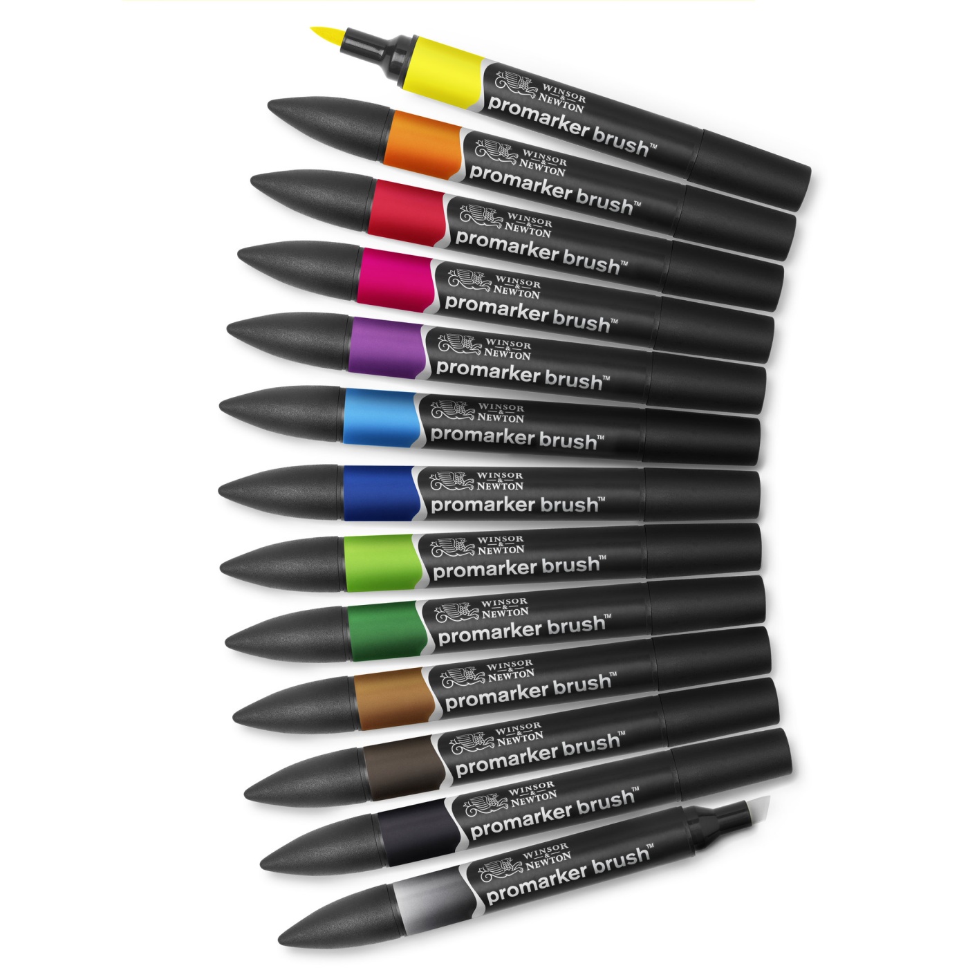 Promarker Brush Vibrant Tones 12-set + Blender i gruppen Pennor / Konstnärspennor / Penselpennor hos Pen Store (100557)