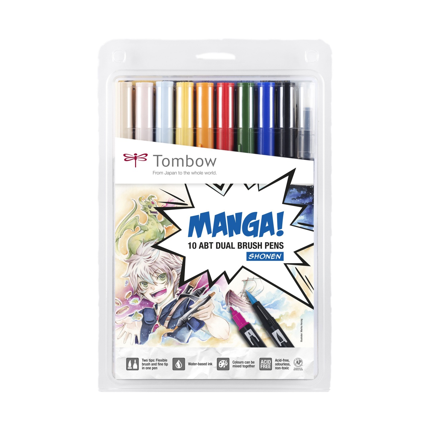 Tombow ABT Dual Brush 10-Set Manga Shonen