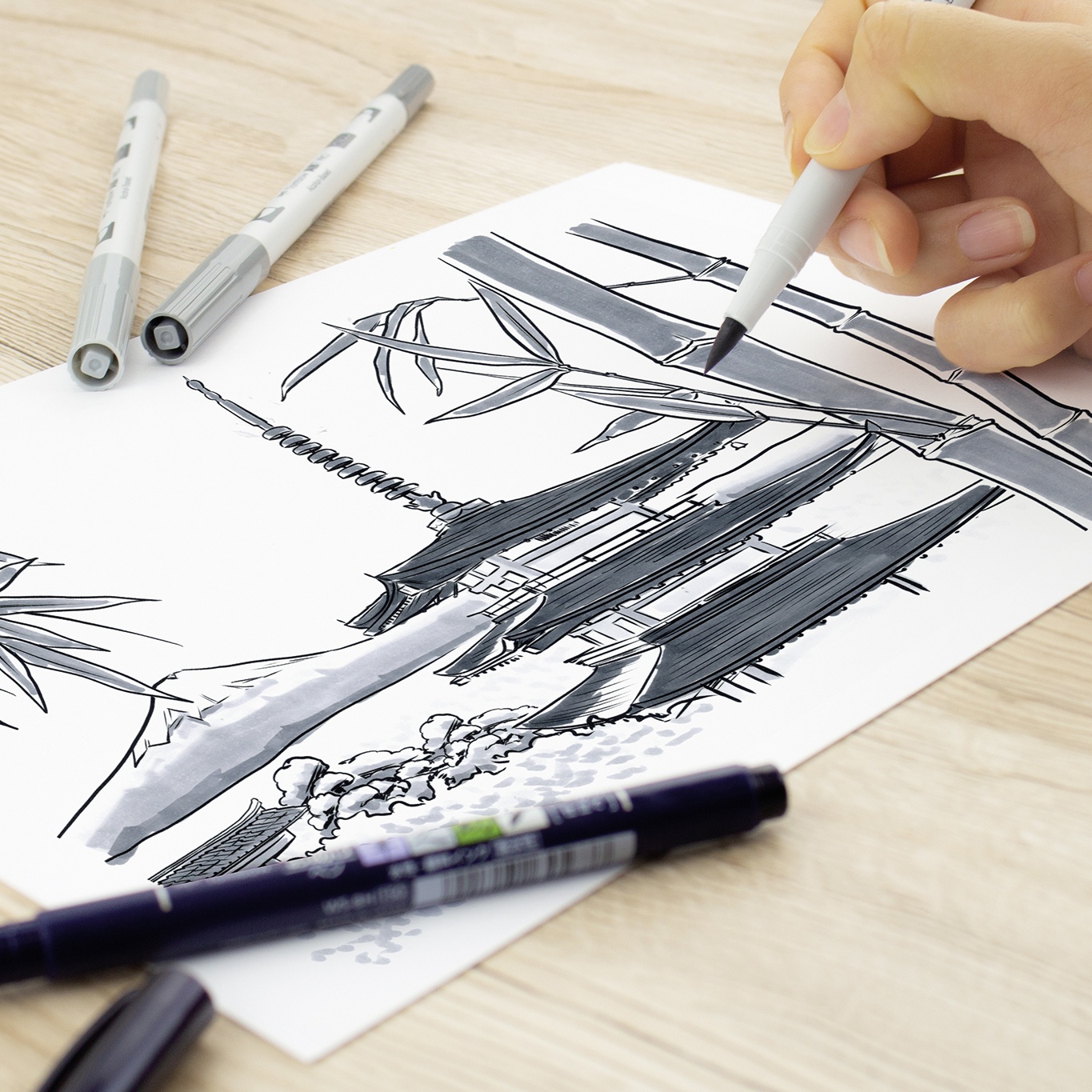 ABT PRO Dual Brush Pen 5-set Pastel i gruppen Pennor / Konstnärspennor / Illustrationsmarkers hos Pen Store (101257)