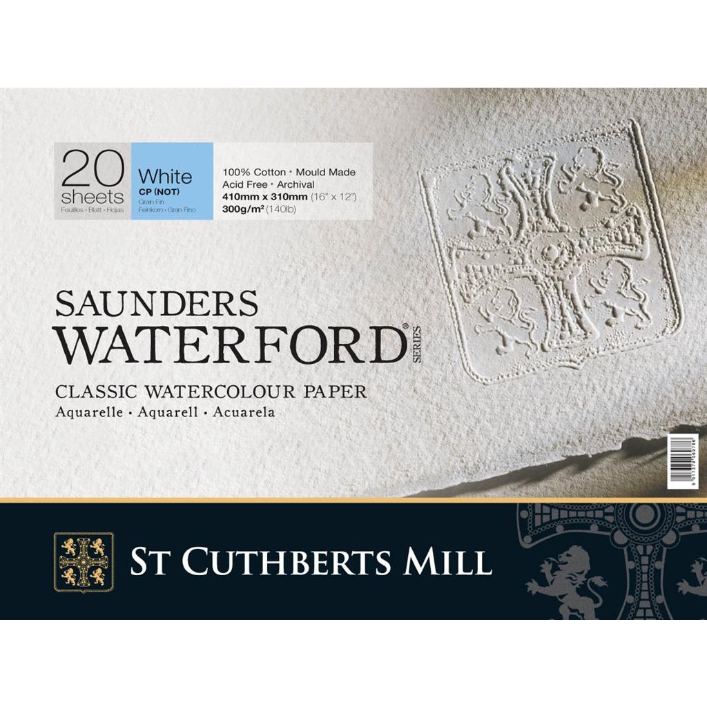 Saunders Waterford Akvarellblock White CP/NOT 41x31 cm 300g i gruppen Papper & Block / Konstnärsblock / Akvarellblock hos Pen Store (101511)