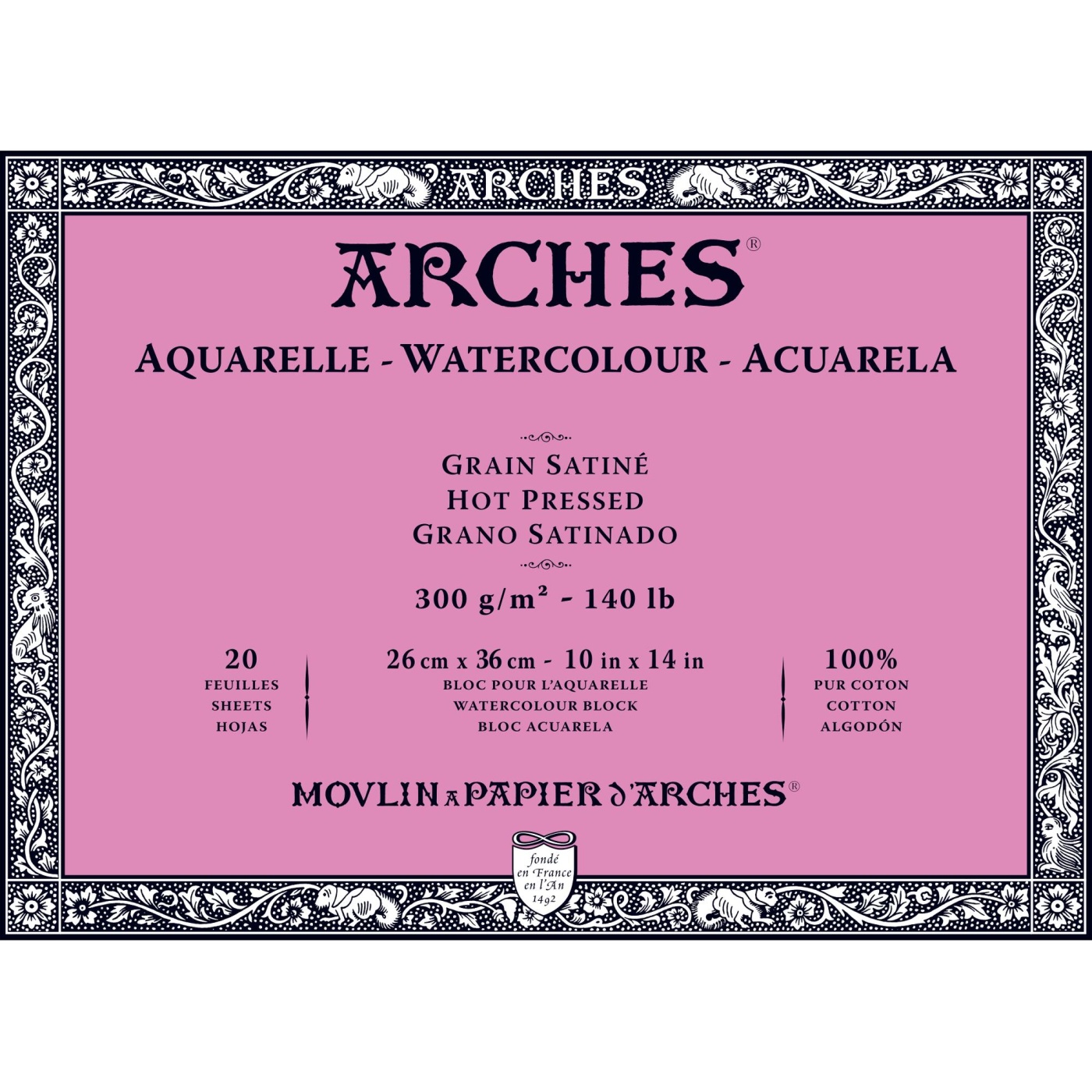 Arches Akvarellblock HP hellimmat 300gx36 cm