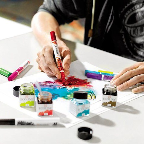 Brush Pen Red 5-set i gruppen Pennor / Konstnärspennor / Penselpennor hos Pen Store (103710)