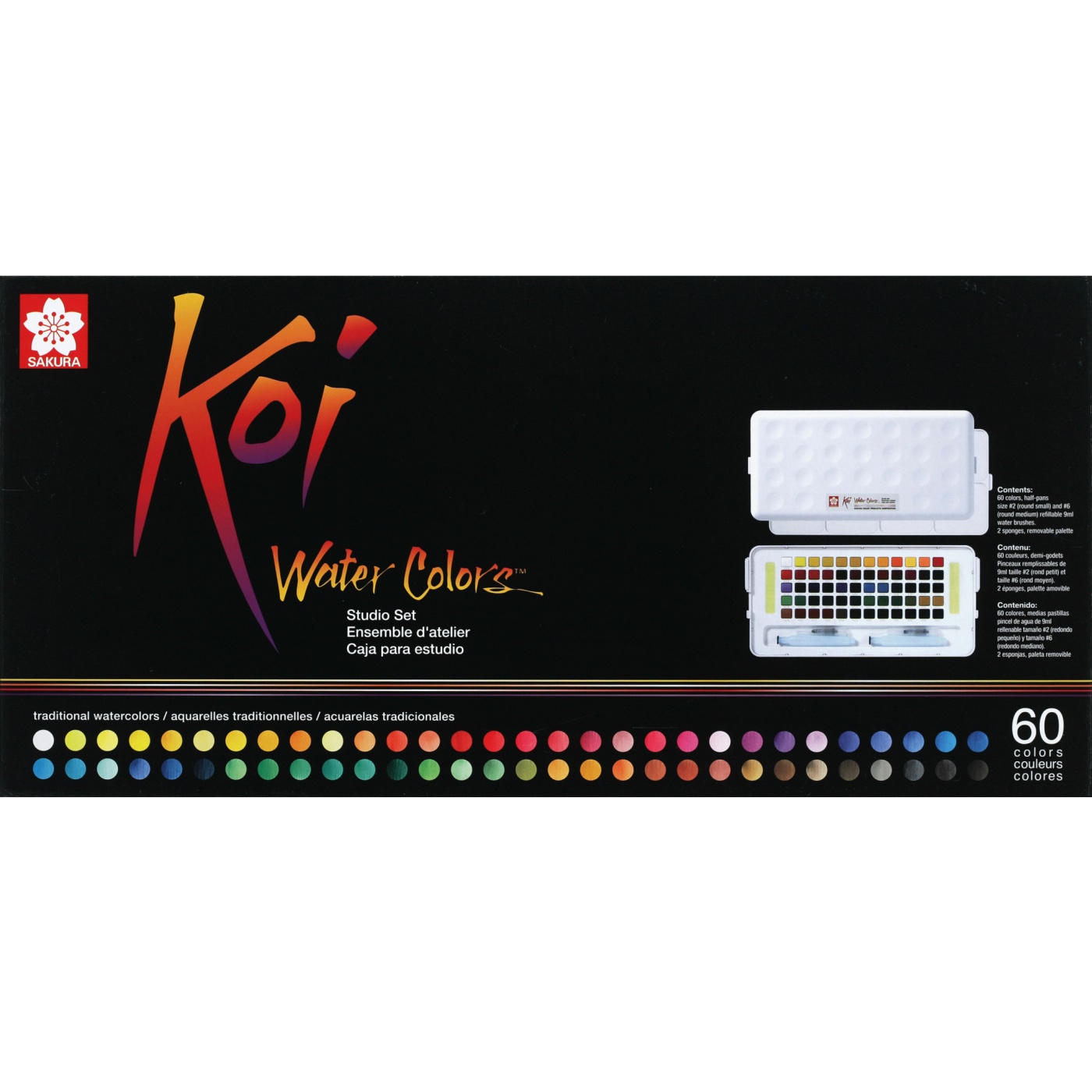 Koi Water Colors Sketch Box 60 i gruppen Konstnärsmaterial / Färger / Akvarellfärg hos Pen Store (103858)