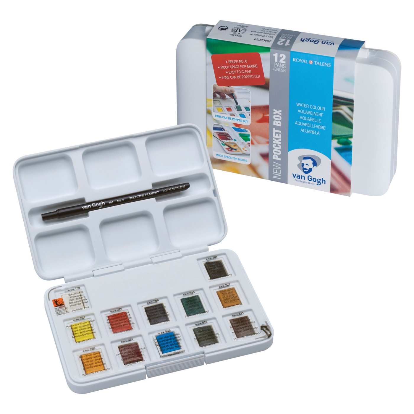 Pocket Box Akvarellfärg 12-set i gruppen Konstnärsmaterial / Färger / Akvarellfärg hos Pen Store (104062)