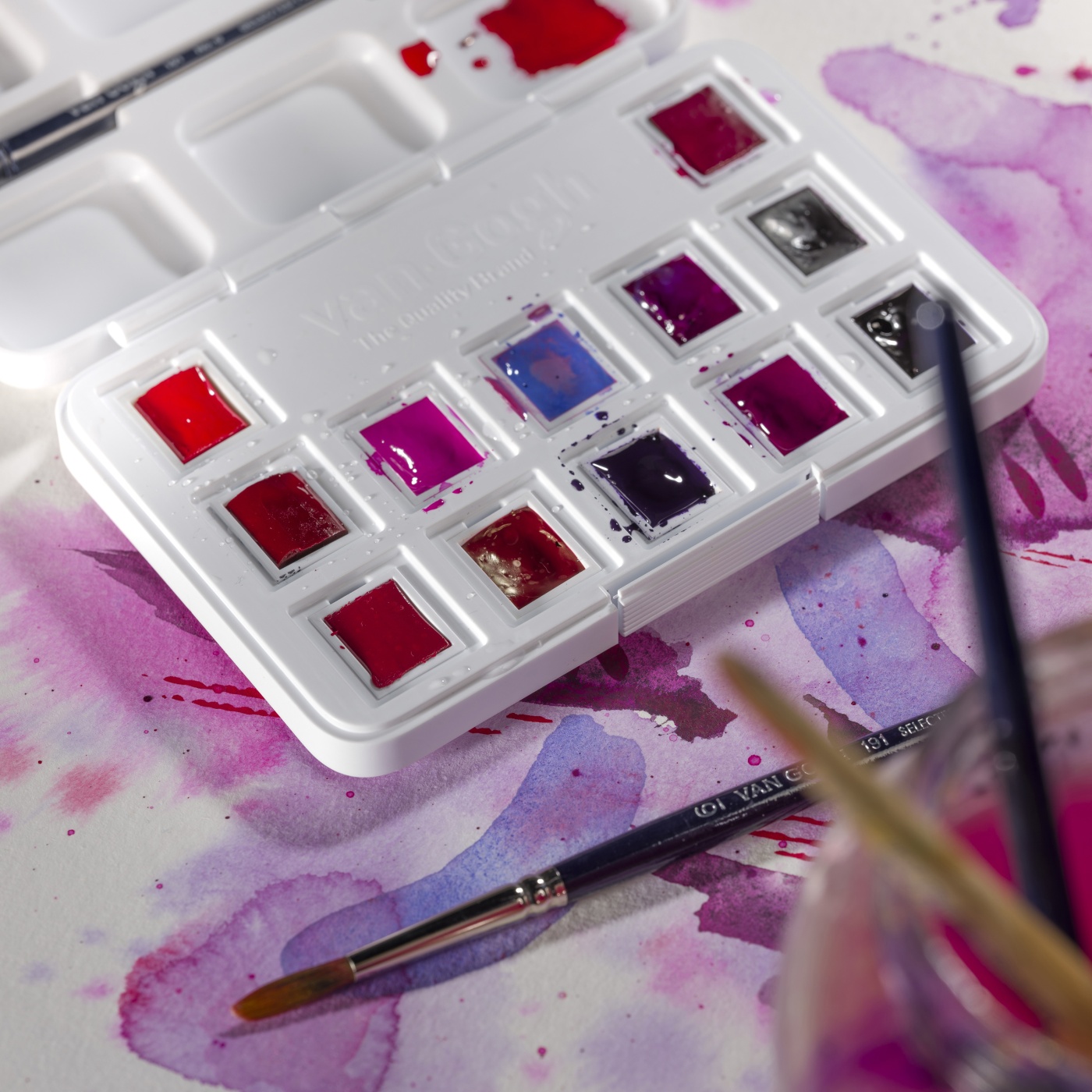 Pocket Box Akvarellfärg 12-set Pinks & Violets i gruppen Konstnärsmaterial / Färger / Akvarellfärg hos Pen Store (104066)