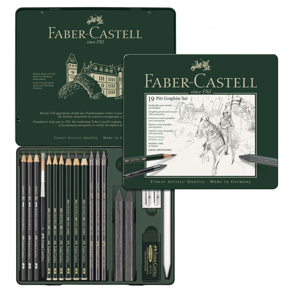 Produktfoto för Faber-Castell PITT GRAPHITE - Pencil, crayon, blender pencil and paint brush set