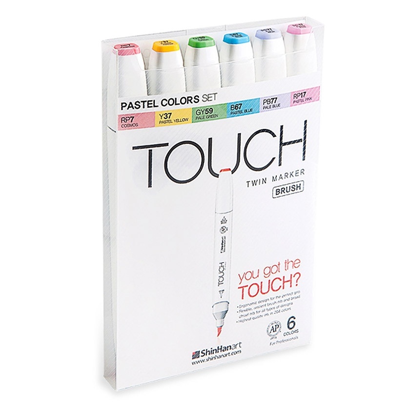 Twin Brush Marker 6-set Pastel i gruppen Pennor / Konstnärspennor / Penselpennor hos Pen Store (105851)