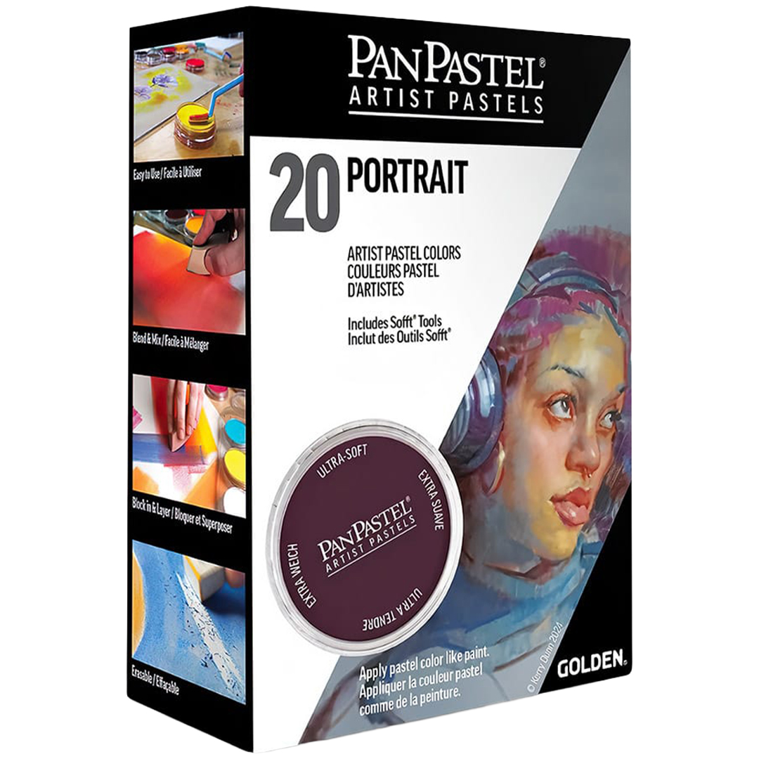 PanPastel Soft Pastel Pans Portrait 20-set | Konstnärsmaterial - Konstnärsfärger - Pastell - Torrpastell | Kontorsexperten