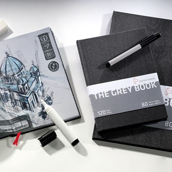The Grey Book A5 i gruppen Papper & Block / Konstnärsblock / Färgat papper hos Pen Store (106115)