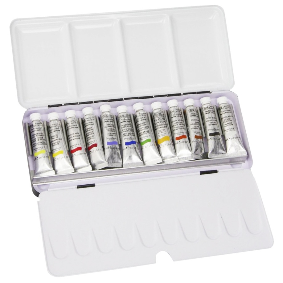 Winsor Newton Akvarellset Emaljerad låda tuber 12x5ml