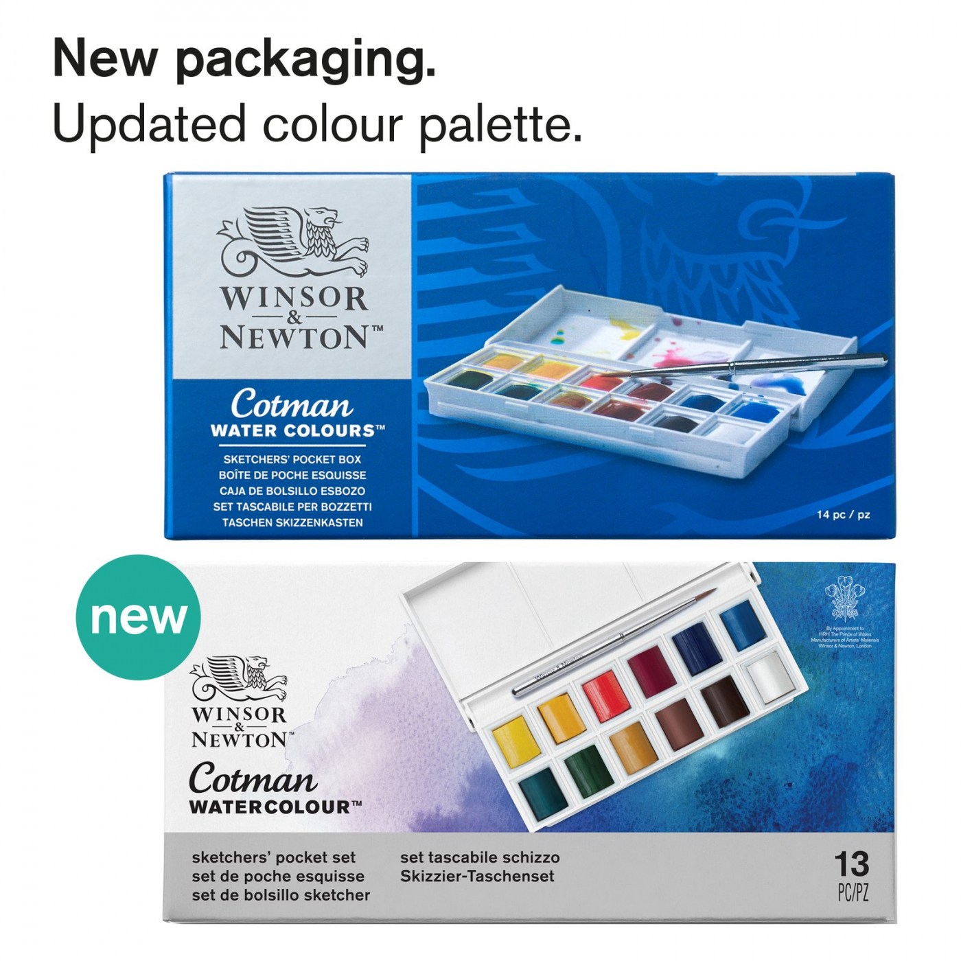 Cotman Akvarellfärg Sketchers Pocket Box 12 ½ - koppar i gruppen Konstnärsmaterial / Färger / Akvarellfärg hos Pen Store (107243)