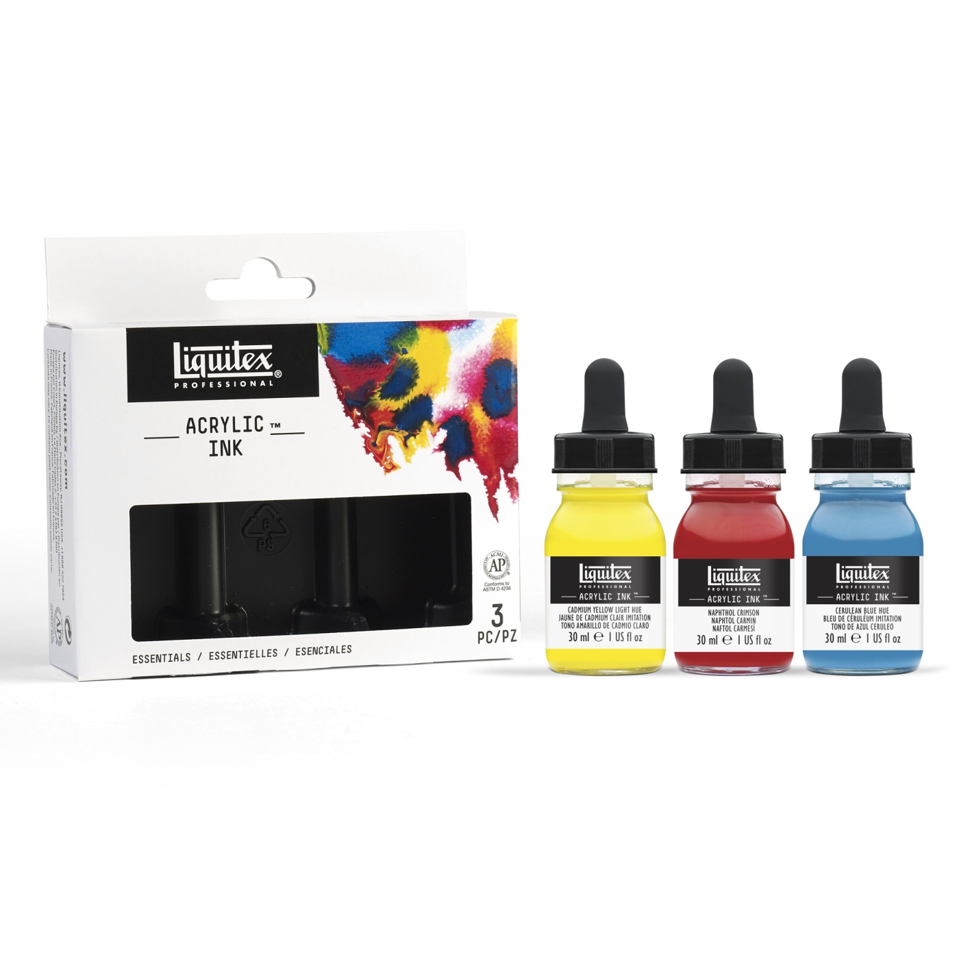 Acrylic Ink Essentials 3-set 30 ml i gruppen Konstnärsmaterial / Färger / Akrylfärg hos Pen Store (107723)
