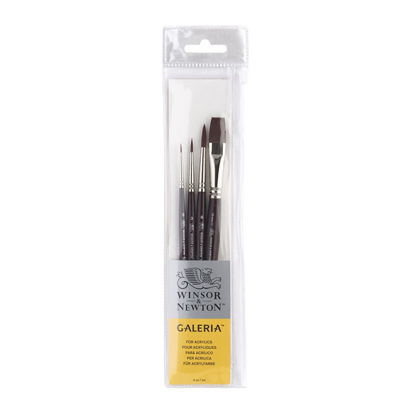 Produktfoto för Winsor & Newton 5790605, Penseluppsättning, Blandad, Syntetisk, 4 st